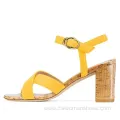 Chunky Heel Sandals with Ankle Strap